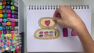 Makeup Drawing and Colouring Easy for Kids