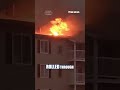 Fire BLAZES at apartment complex after reported lightning strike #shorts