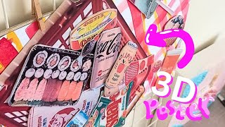 Make a 3D poster for your room for $0 with just glue and paper (aesthetic poster)🍱