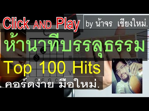 สอนกีต้าร์ ห้านาทีบรรลุธรรม ClickAndPlay ( บิทเติ้ล ) คอร์ดง่าย ตีคอร์ด มือใหม่ - น้าจร เชียงใหม่
