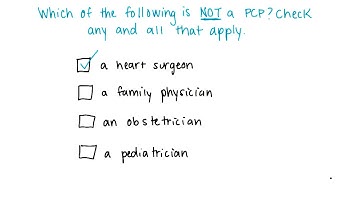 Types of PCPs Quiz Solution - Georgia Tech - Health Informatics in the Cloud