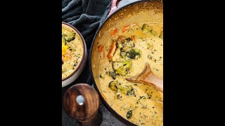 Grilled Poblano Broccoli Cheese Soup