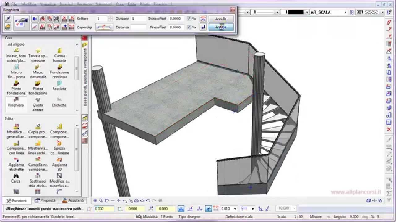 Scala A Chiocciola A Pianta Quadrata Youtube