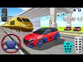 New Spiderman Car Stuck in Train Golden - 3D Driving Class 2026 - Best Android ios 2026 - Car Game