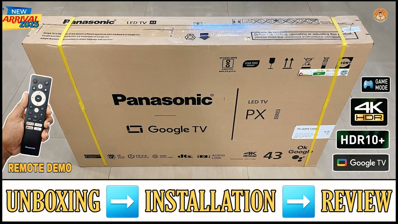 PANASONIC TH-43PX735DX 2025 || 43 Inch 4K Google Smart Tv Unboxing And Review || Voice Remote Demo