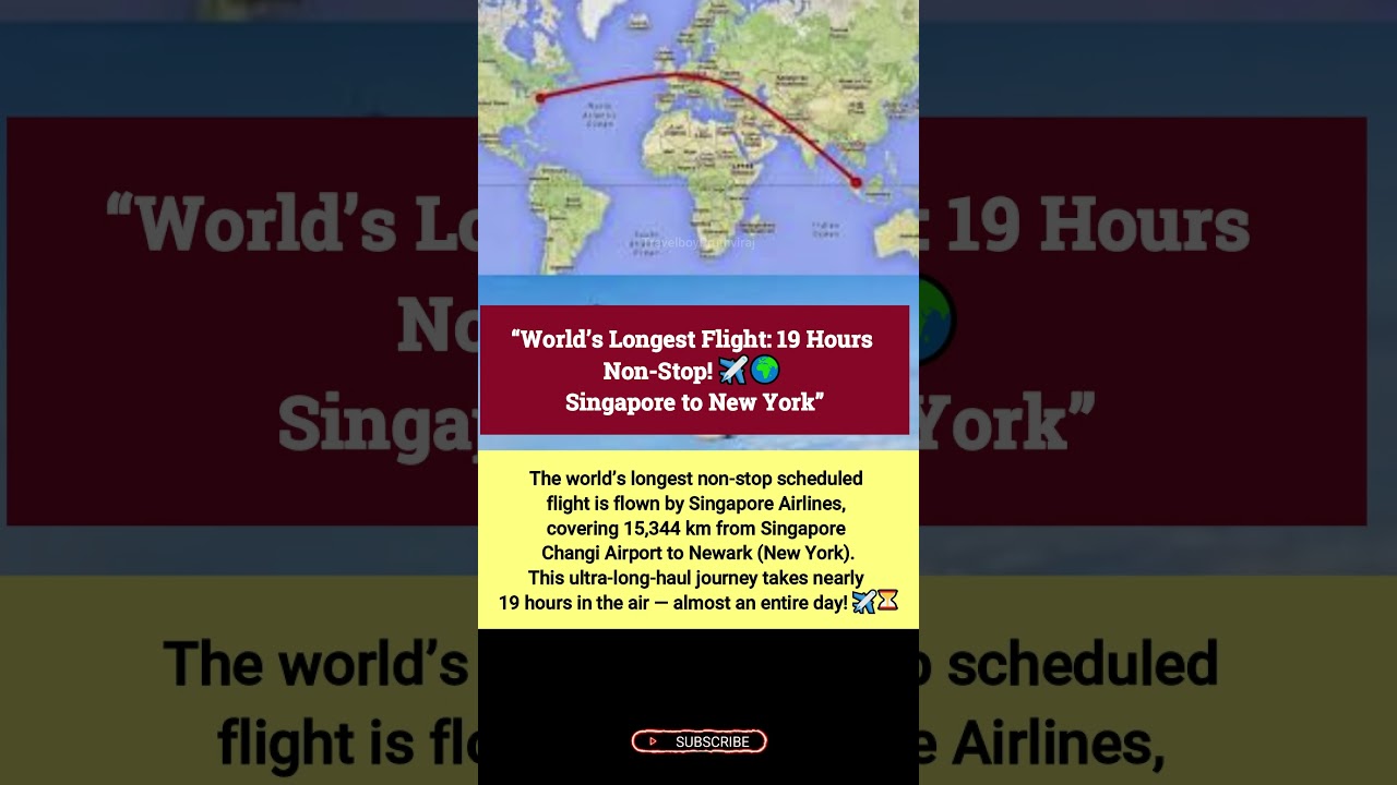 “World’s Longest Flight: 19 Hours Non-Stop! ✈️🌍 Singapore to New York”