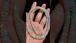 TOP grade Ethiopian transparent white opal necklace 5-8mm 47cm long ✨✨✨