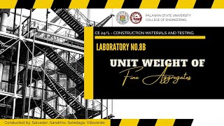 CMT: Laboratory Activity 8B - Unit Weight of Fine Aggregates