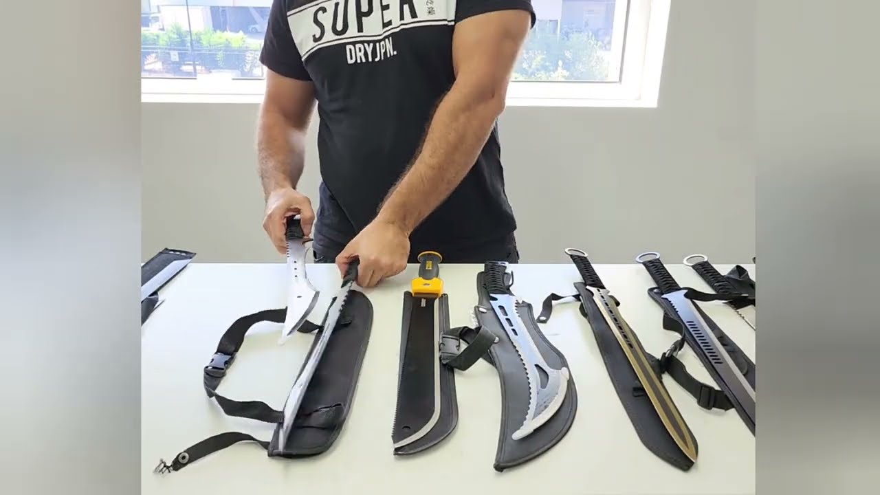 Cobra Hunting Survival Camping Machetes Knife Spring Steel Swords