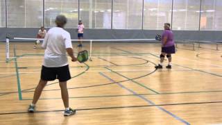 New Century Pickleball Tournament. Women's 4.0-5.0 Jaworsky Coats v Ingram Metcalf pool
