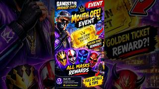 Gangstar Mirage City Mouth Off! Event 🎭 Golden Ticket Se Kya Mask Reward Mila?! 🔥 #Shorts