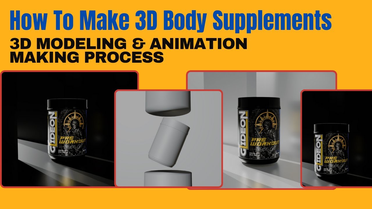Powerup: 3D Modeling & Animation for Your Pre-workout Box I Plastic Packing Model