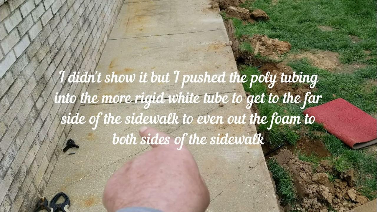 Sidewalk concrete 🏋️lift / jacking🏋️ DIY 4 inch drop using bottle