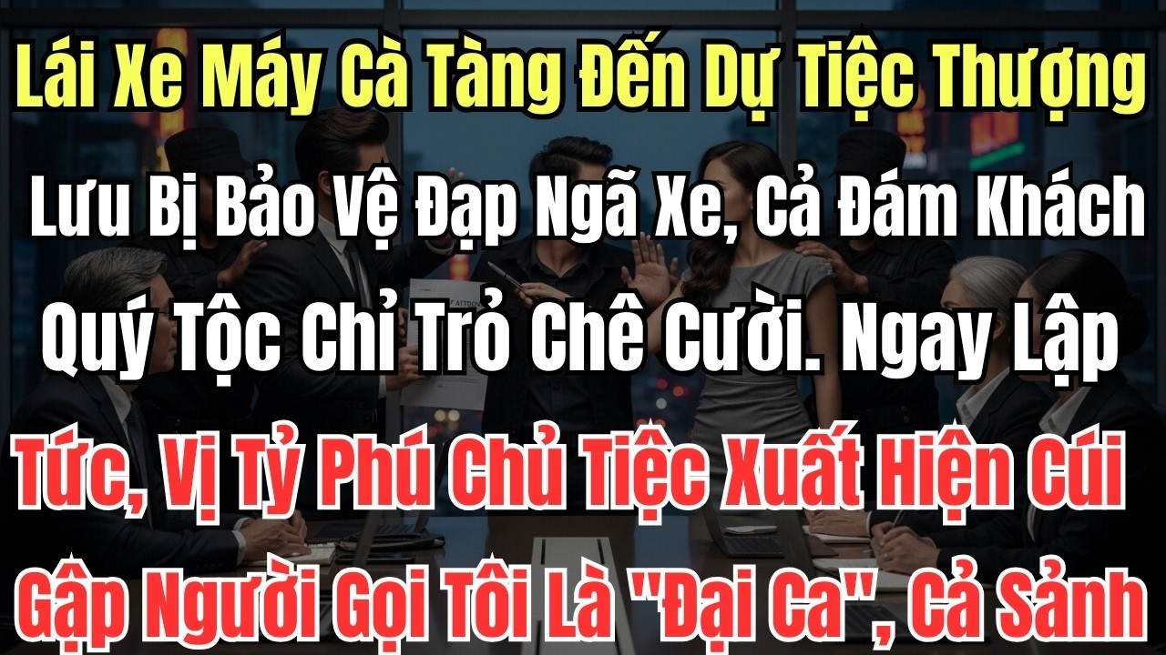 Lái Xe Máy Cà Tàng Đến Dự Tiệc Thượng Lưu Bị Bảo Vệ Đạp Ngã Xe, Cả Đám Khách Quý Tộc Chỉ Trỏ Chê