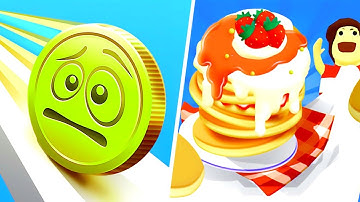 Coin Rush 🆚 Pancake Run - Max Level Gameplay iOS,Android Walkthrough Video Update Game Mobile