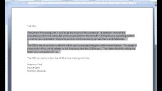 Split Text into Columns in Word 2007