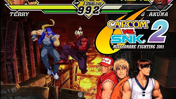 Capcom vs. SNK 2: Mark of the Millennium 2001: Terry, Ryo, & Kim "Level 8" Arcade Playthrough