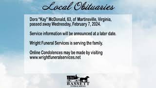Obits for February 13, 2024