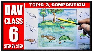 dav CLASS 6 | LESSON 3 | STEP BY STEP | COMPOSITION OF BIRDS | dav | D.A.V. | dav school class 6 screenshot 5