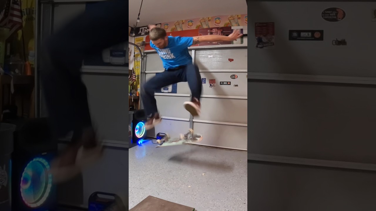 Heelflips in the Garage