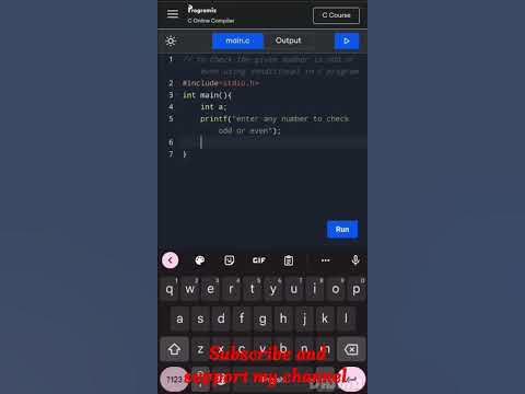 c program #8 (to find odd or even using conditional operator) - YouTube