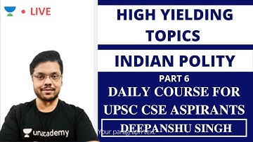 High Yielding Topics for Indian Polity [ Part 6 ] | UPSC CSE 2020 | Deepanshu Singh