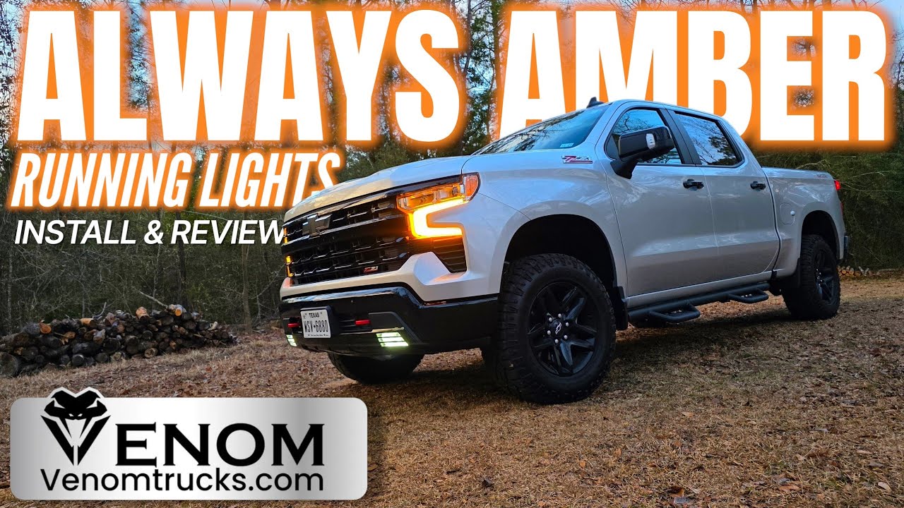 Постоянно горящие янтарные габаритные огни для Silverado Trail Boss! Установка и отзыв! 🔥 (Venom ...