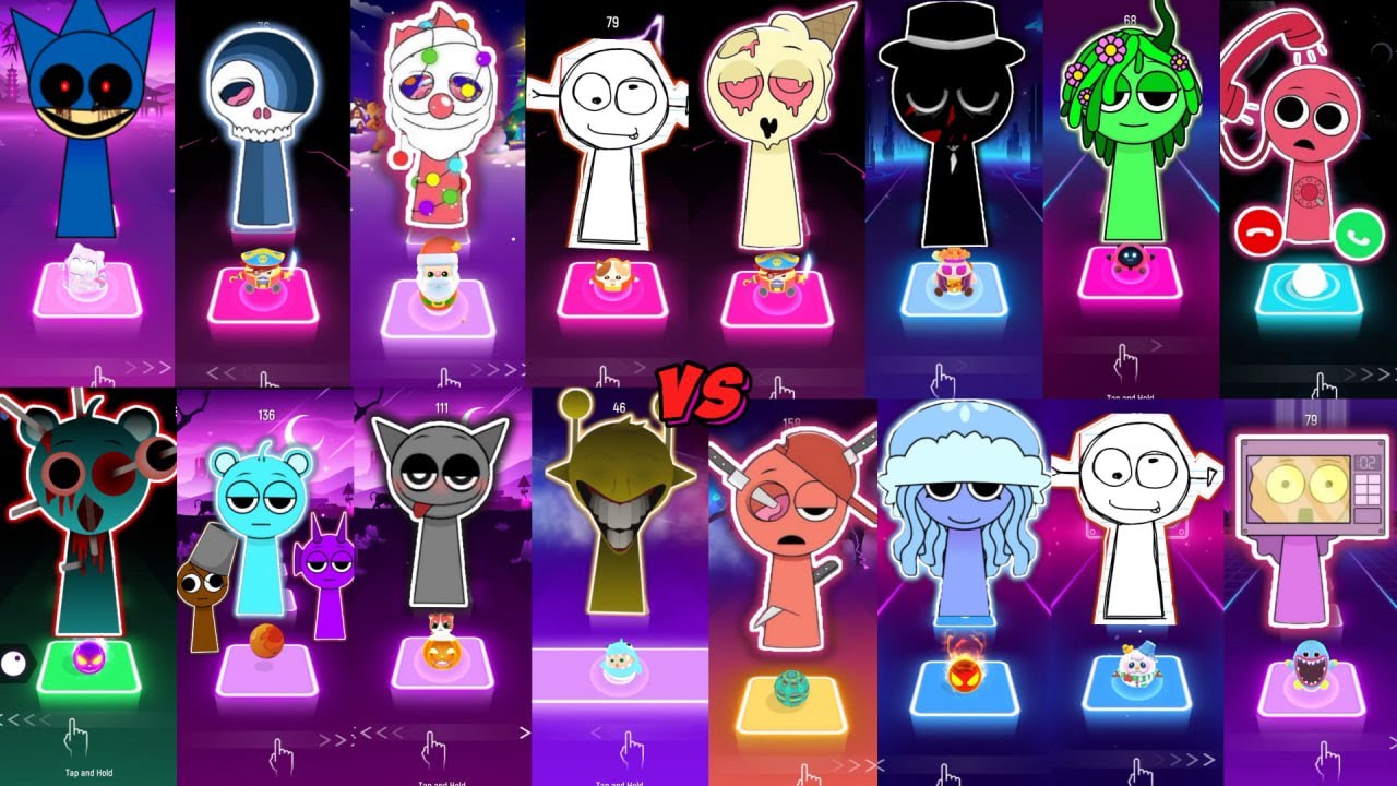 Battle sprunki🎅💥Sal (Salmon), Retake, Aurelia, Ice cream, Microwave (Lily)💎Coffin tiles hop