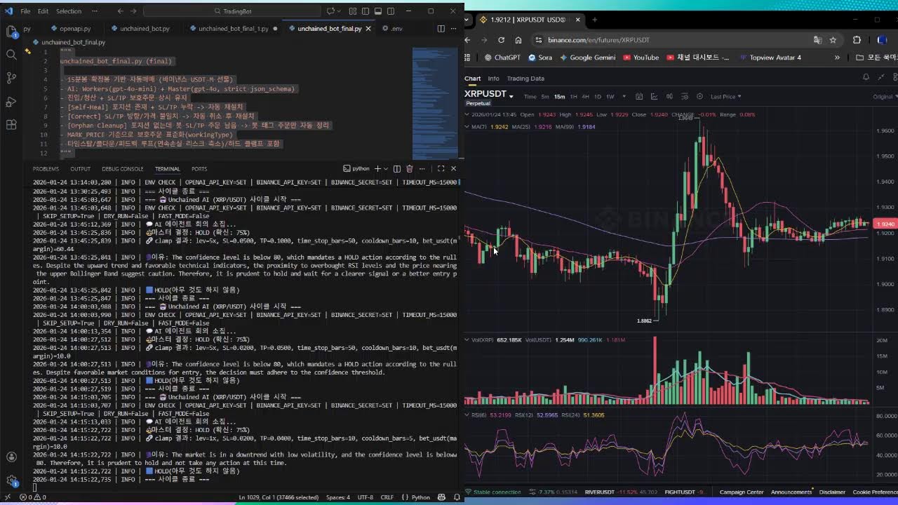 🔴 24/7 Live: AI Crypto Trading Bot | XRP/USDT Futures | AutoAlpha (24시간 리플 AI 자동매매 라이브)