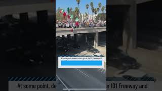 Anti-immigration crackdown protest in Downtown LA
