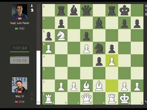 Wei Yi VS Luis Paulo Supi 2023-fide-chess-world-cup round 02-01 