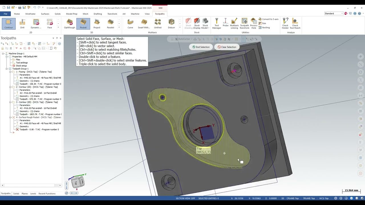 Basic milling tool path generation 7