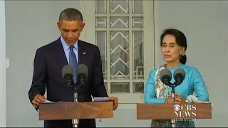 Obama visits Aung San Su Kyi in Myanmar