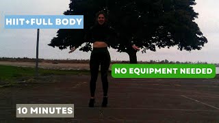 10-minute HIIT / full body workout / no equipment needed / outdoor
