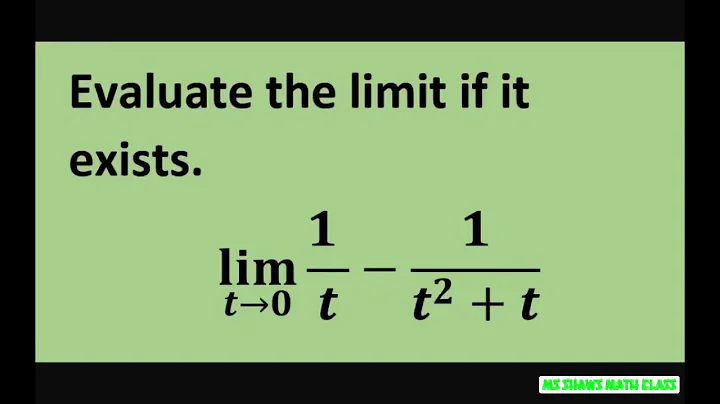 Evaluate the limit as t approaches 0 of 1/t - 1/(t^2 + t).