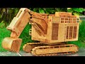 Wood Carving - Amazing Excavator Wooden - Most Satisfying Woodworking | Wood World