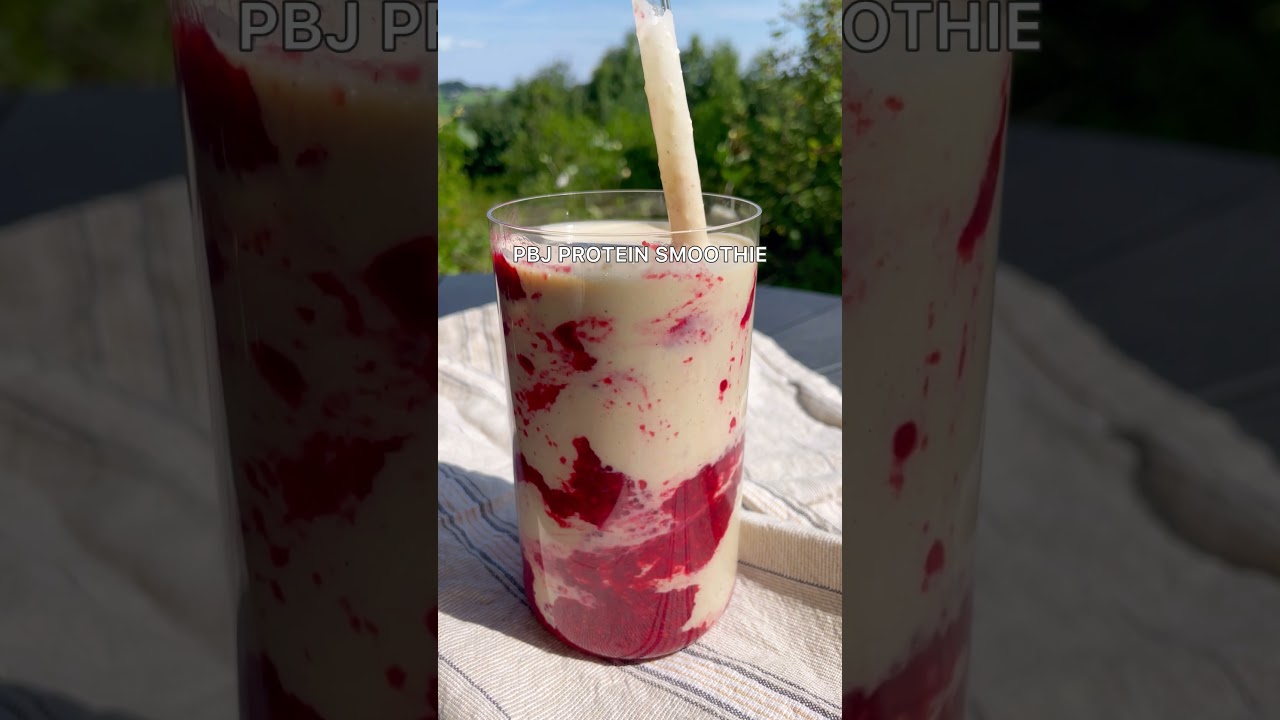 HEALTHY PBJ PROTEIN SMOOTHIE | easy vegan protein smoothie 