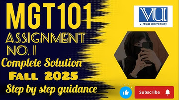 MGT101 Assignment 1 complete solution Fall 2025