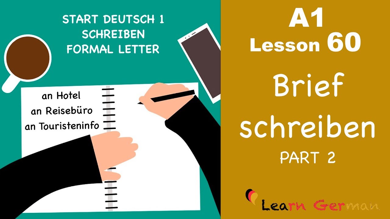 A1 - Lesson 60 | Brief schreiben | Formal Letter | Hotelreservierung | Start Deutsch1 | Learn German