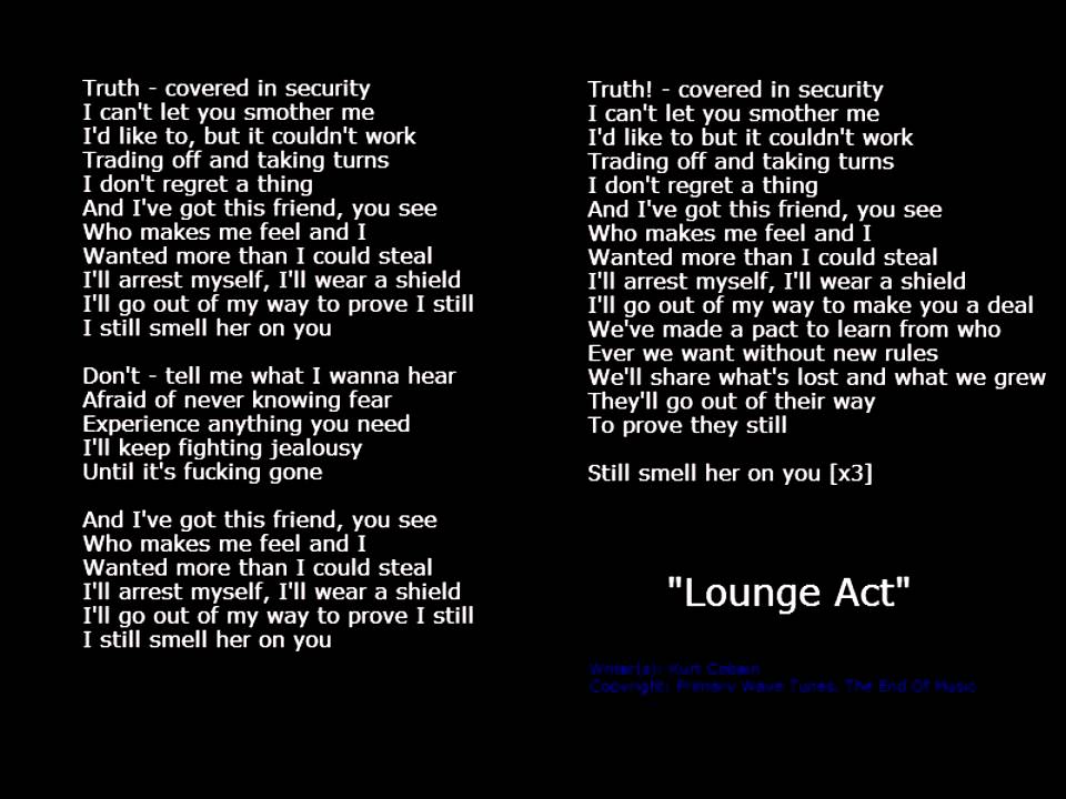 Lounge Act (with lyrics) by Nirvana YouTube