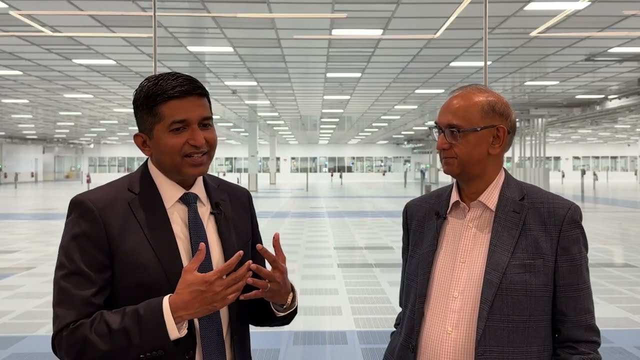 Opening of Texas Instruments SM1 fab at Sherman, Texas