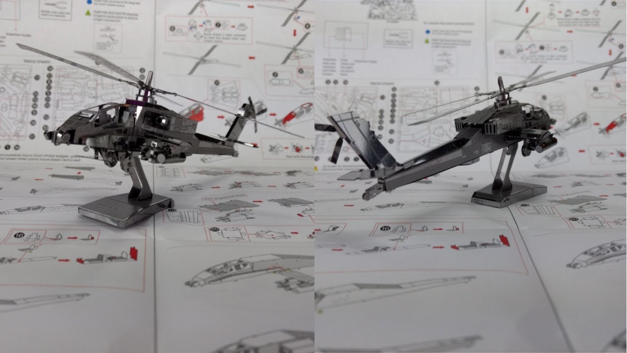Metal Earth AH-64 Apache Helicopter Model Kit NEW IN STOCK 