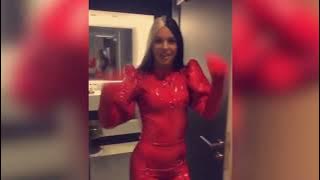 Der Heni In Red Latex Catsuit (Hungarian Singer)