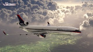 Delta Airlines MD-11 Stormy Flight | Atlanta to Monterey CA | Microsoft Flight Simulator 