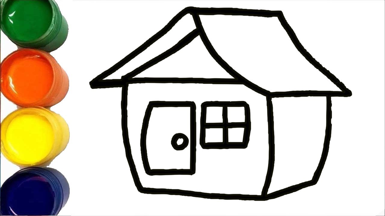 Үй суреті балаларға. Oson uy chizish.