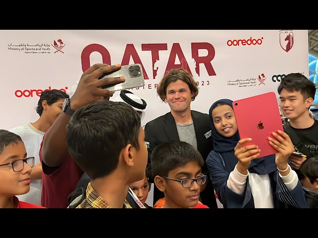 The Star-Studded Entry of the Qatar Masters 2023 feat. Magnus, Hikaru,  Anish, Gukesh 