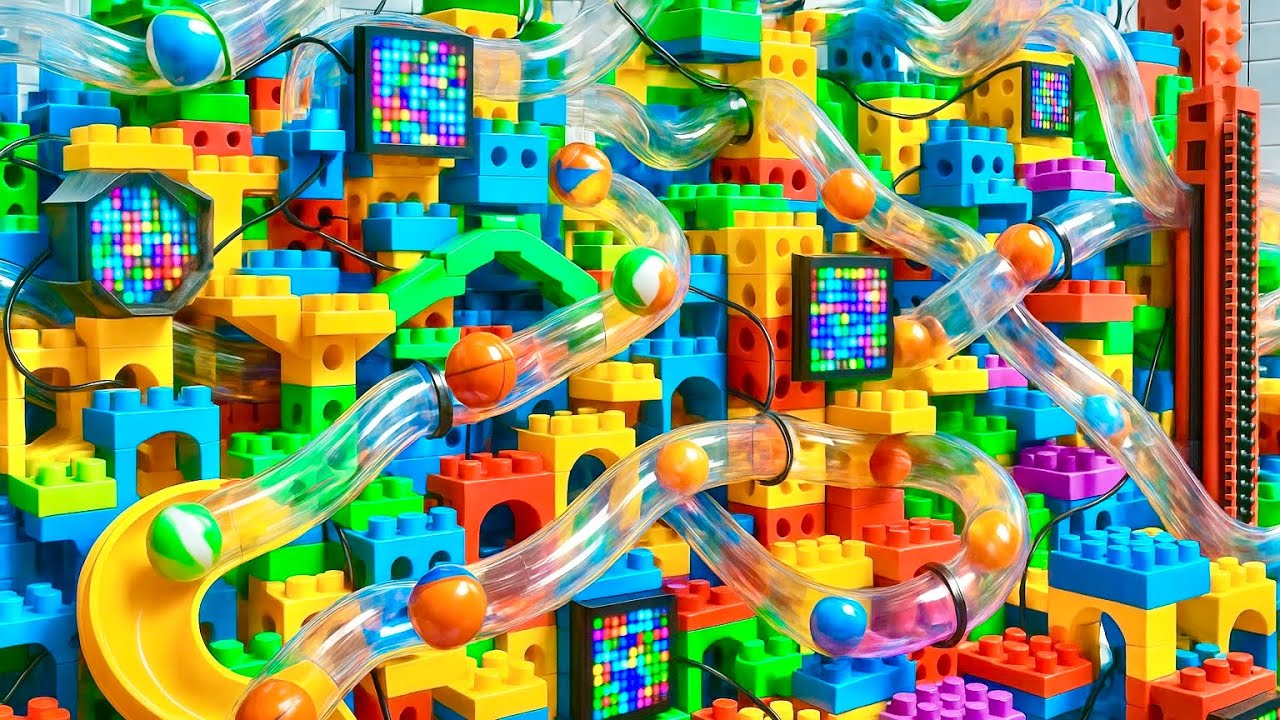 Marble Run Race ASMR Rollercoaster Jump Marble Run ASMR Track