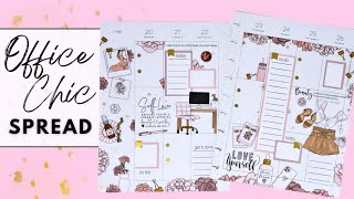 PLAN WITH ME | PINK OFFICE CHIC SPREAD | THE HAPPY PLANNER