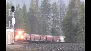 Loaded and Empty Grain Trains and a Stack Train 4K