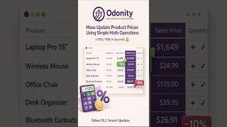 Odoo 19.2 Mass Price Update (+10% / -10%) New Feature #odoo #odoo19 #odoo19 #odonity #odootutorial